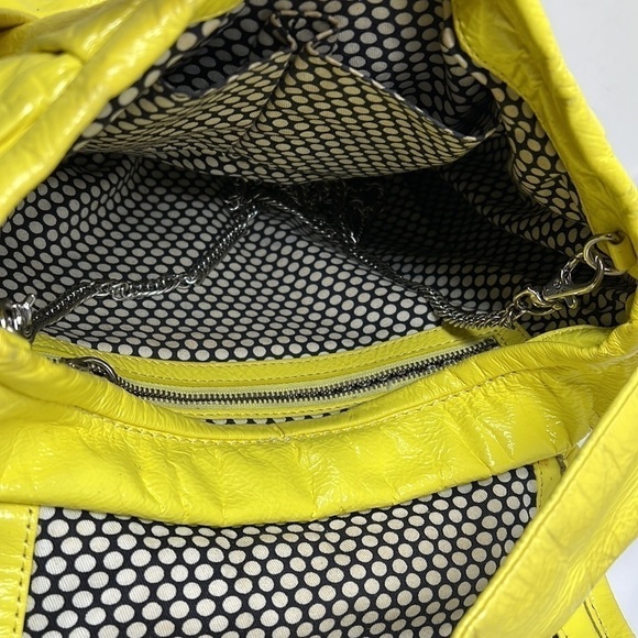 Marc by Marc Jacobs Yellow Patent Leather Turnlock Flap Crossbody Hobo Bag - Picture 14 of 14
